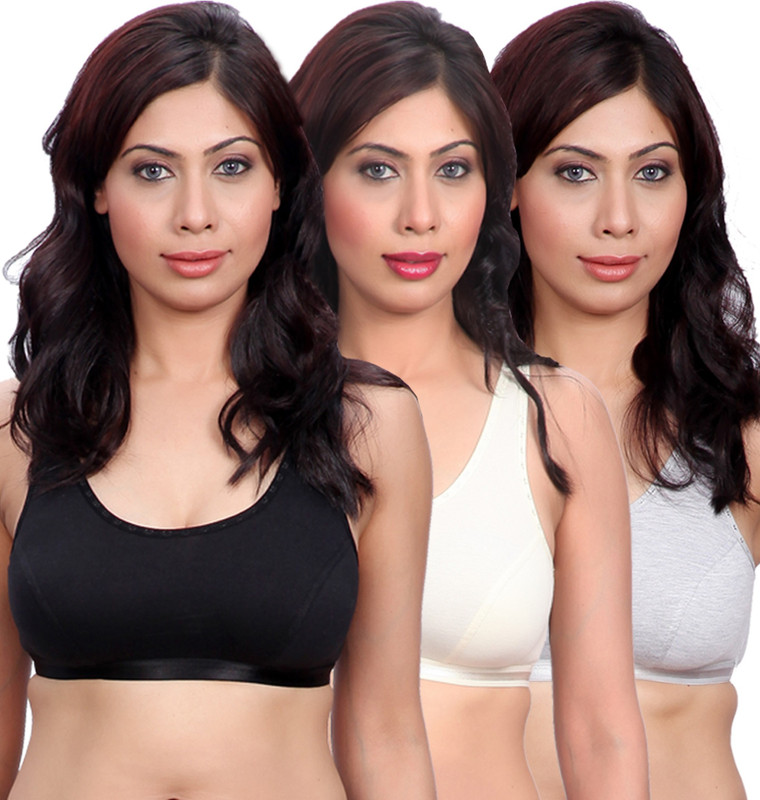Selfcare Women Sports Bra(White, Black, Grey)