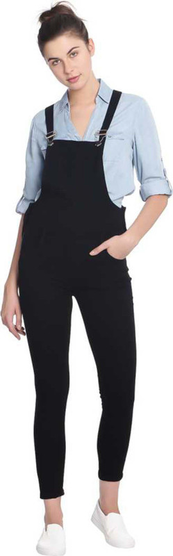 saira fashion Women Black Dungaree