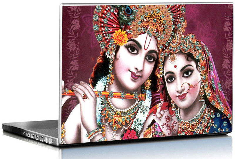 PIXELARTZ Indian God Radha Krishna - HD Quality - 15.6 Inches 3M Vinyl Paper Laptop Skin Compatible for 15.6 inch(Theme: Spiritual)
