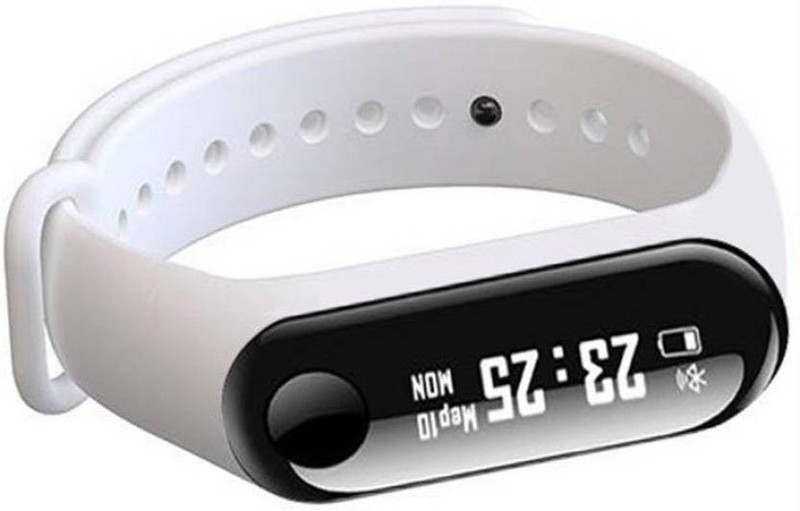 Mezire M3 Fitness Wrist Band (Pack Of 1) 80(White Strap, Size : Free Size)