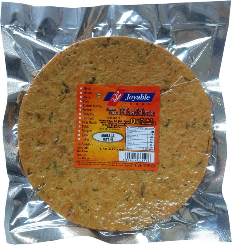 joyable Khakhra (Methi Masala) - 200 gms each(1200 g, Pack of 6)