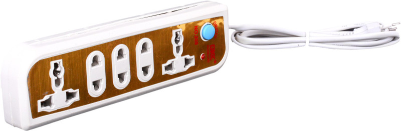 guokang Mutli Outlet Board With 2 ( 3 way socket) and 3 ( 2 Way socket) and on/off switch 5 Socket Surge Protector(White)