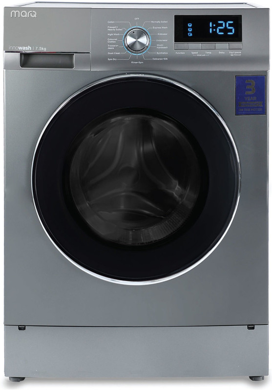 MarQ by Flipkart 7.5 kg Fully Automatic Front Load Washing Machine Silver(MQFLBS75) RS.36999 (48.00% Off) - Flipkart