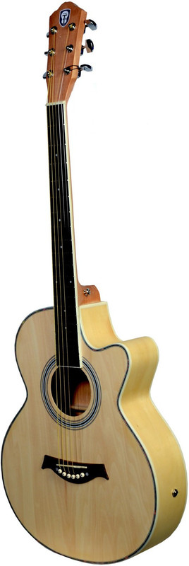 techno Natural 39 Guitar Rosewood Semi-acoustic Guitar(Natural)