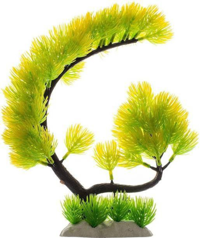 aquapetzworld Artificial Plastic Plant Decoration for Aquarium Fish Tank Green Color Wild Artificial Plant(25 cm, Green)