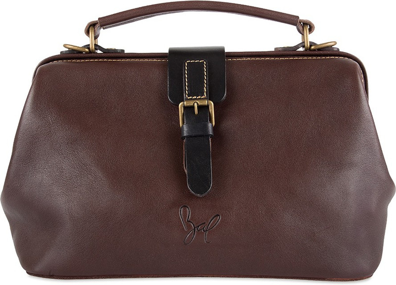 ROHIT BAL Fold over Leather Handbag for Women Multipurpose Bag(Brown, 5 L)