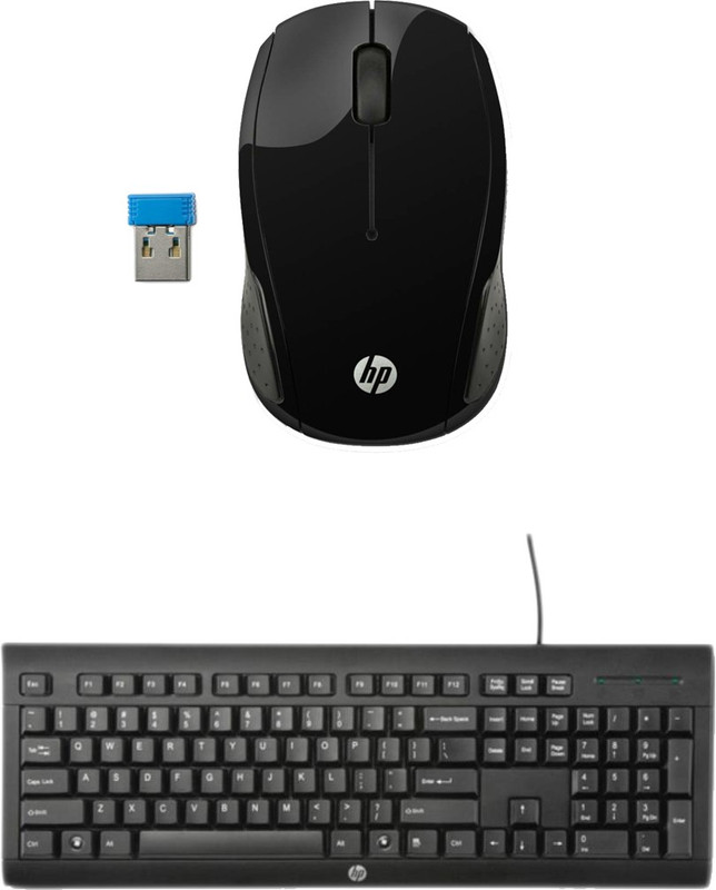 HP Multimedia Keyboard (English)-K1500-Black-Wireless Mouse-HP 200B_ Black Combo Set