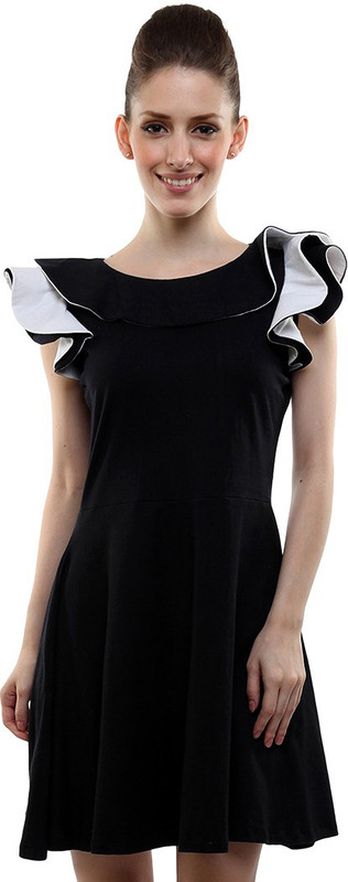 Miss Chase Women Skater Black Dress