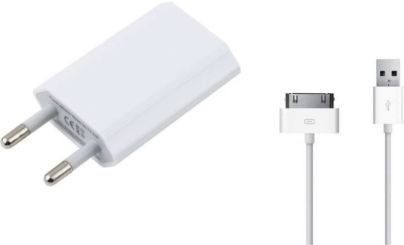 katty Wall Charger Accessory Combo for iphone 4 4s(White)