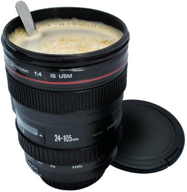 infinity11 400ml SLR Camera EF24-105mm Coffee Tea Lens Thermo Travel Cup Plastic (400 ml) Stainless Steel, Plastic Mug(400 ml)