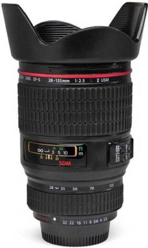 infinity11 Camera Lens Shape Cup Coffee Tea Stainless Steel Thermos & Lens Lid Stainless Steel Stainless Steel, Plastic Mug(400 ml)