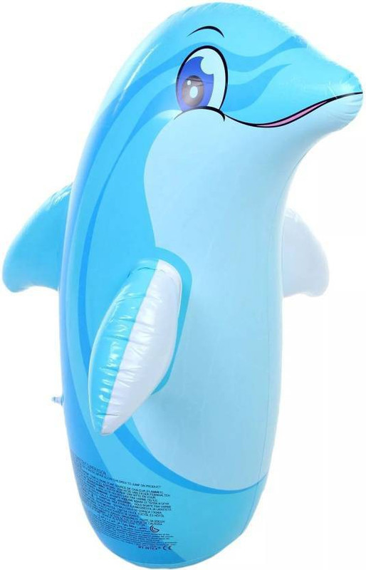 GENCLIQ Dolphin Shape Hit Me 3D BOP Bag Inflatable Play Gym (Blue) Inflatable HitMe Toys(Blue)
