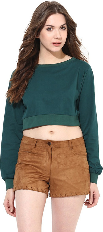 Miss Chase Casual Full Sleeve Solid Women's Green Top Miss Chase Casual Full Sleeve Solid Women's Green Top