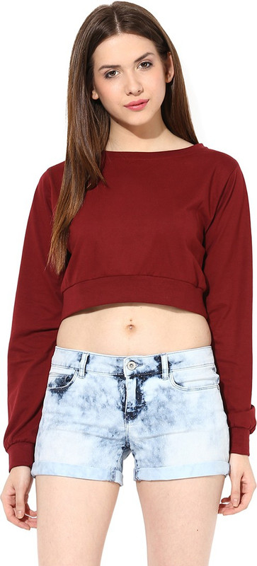 Miss Chase Casual Full Sleeve Solid Women Maroon Top Miss Chase Casual Full Sleeve Solid Women Maroon Top