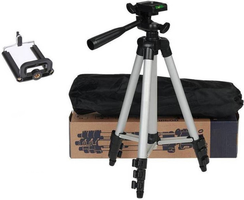 alafi Tripod-3110 Portable Adjustable Aluminum Lightweight Camera Stand With Three-Dimensional Head mobile Tripod (Silver, Supports Up to 1500G) Tripod, Tripod Kit(Silver, Supports Up to 1500 g)