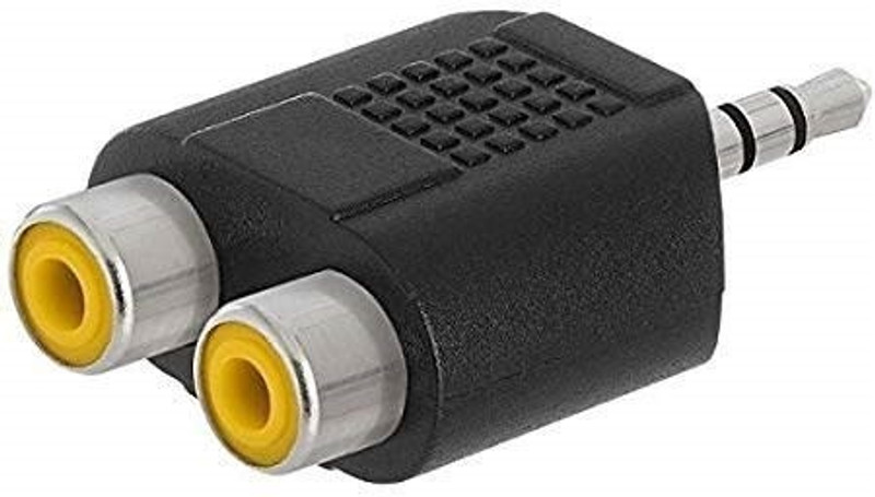 fangtooth  TV-out Cable 3.5mm TRS Stereo Male Plug to 2X RCA Female Jack Splitter Adapter(Black, For TV)