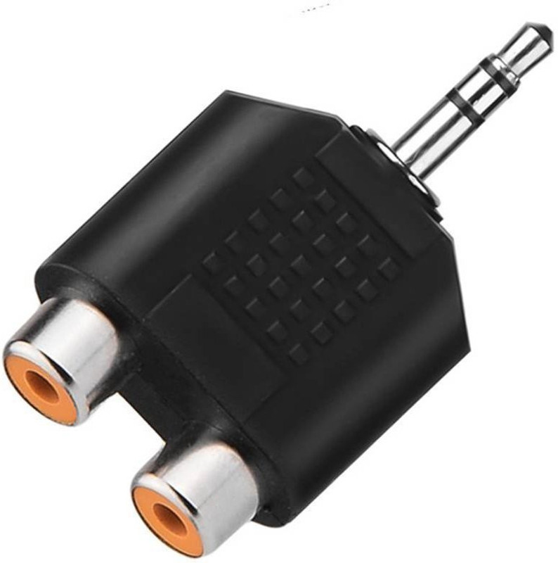 fangtooth  TV-out Cable 2 RCA Female to 3.5 mm Stereo Male Jack Audio Connector(Black, For TV)