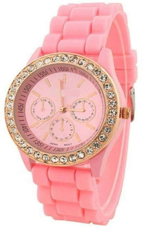 royal watches Enterprise Analogue Dial Pink Silicone Strap Watch for Girls RES-81 RES-81 Analog Watch  - For Girls