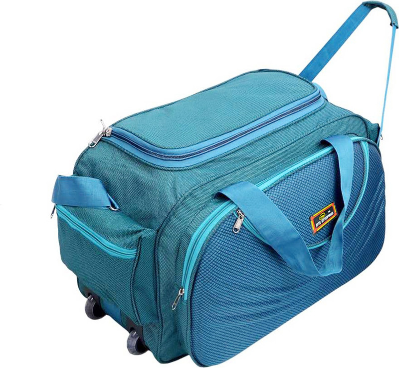 Inte Enterprises (Expandable) Unisex Polyester 40 litres PEACOCK Waterproof Travel Duffle Bag With Roller Wheels Travel Duffel Bag(Blue) Inte Enterprises (Expandable) Unisex Polyester 40 litres PEACOCK Waterproof Travel Duffle Bag With Roller Wheels Travel Duffel Bag(Blue)