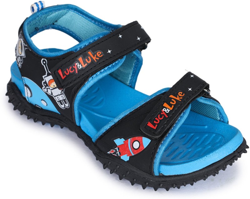 Lucy & Luke By Liberty Boys Velcro Sports Sandals(Black)