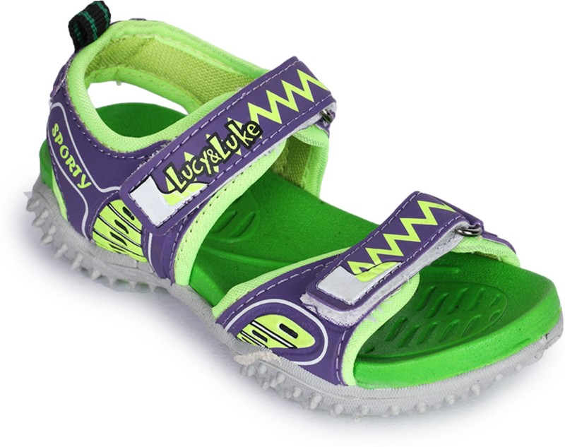 Lucy & Luke By Liberty Boys Velcro Sports Sandals(Green)