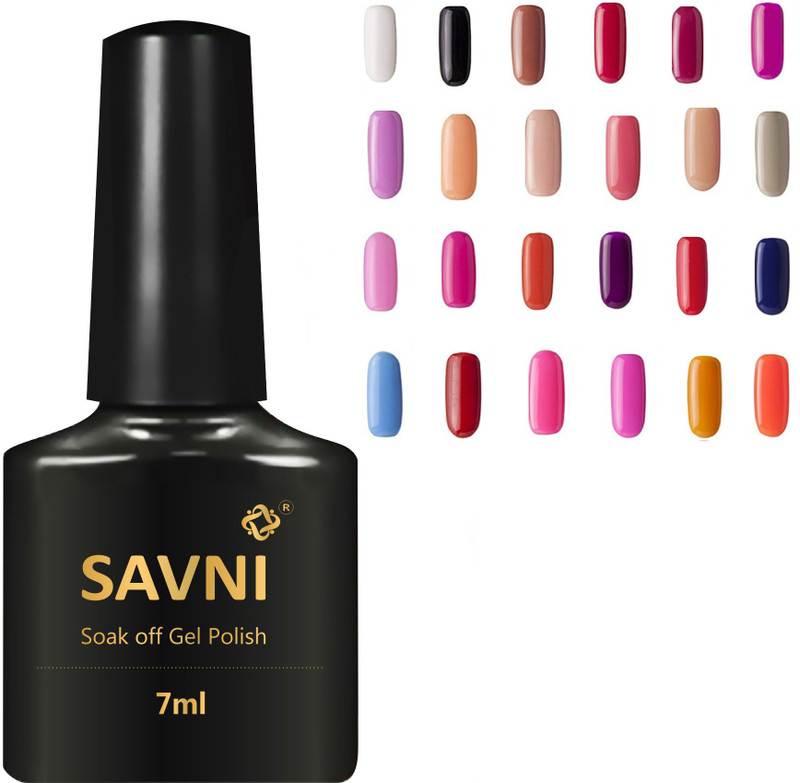 savni Combo of high quality 24 colours UV gel Nail Polish Multicolor(Pack of 24)