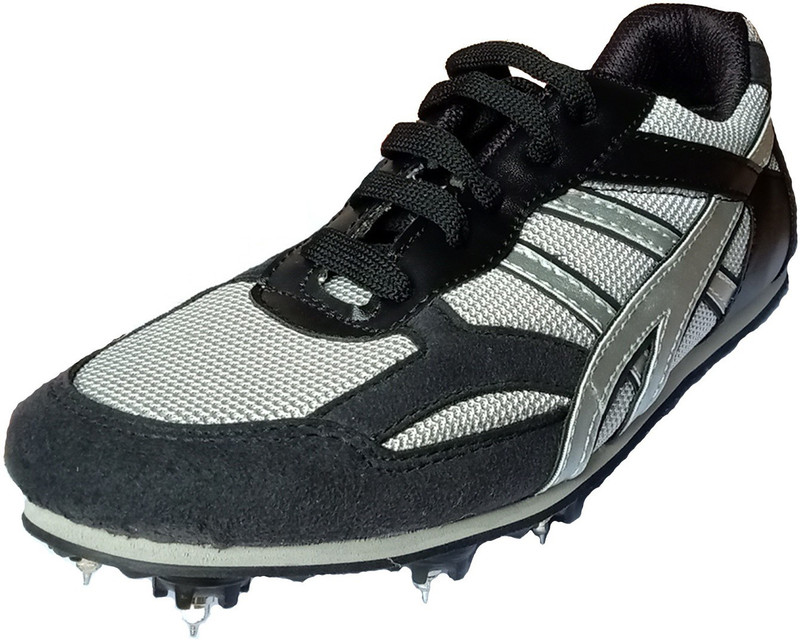 wrooker KC Athens Spike Cricket Shoes For Men(Black, Grey)