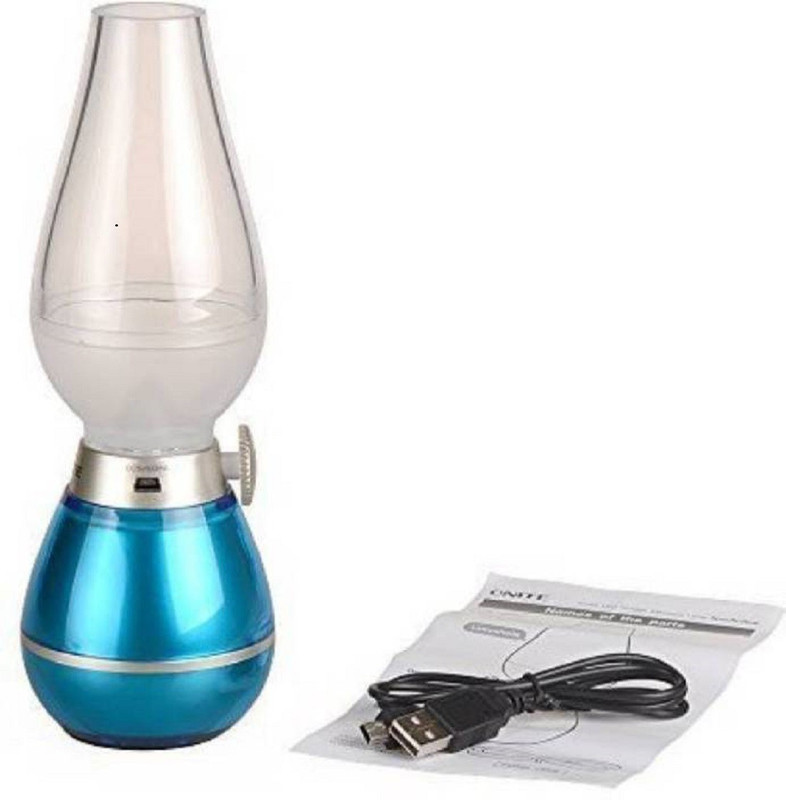 infinity11 Retro Flameless LED Tealight Blow ON OFF Rechargeable Retro Led Lamp Night Lamp Night Lamp Night Lamp(20 cm, Multicolor)