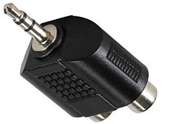 fangtooth  TV-out Cable 2 RCA Female to 3.5mm Stereo Male Jack Audio Connector Adapter(Black, For TV)