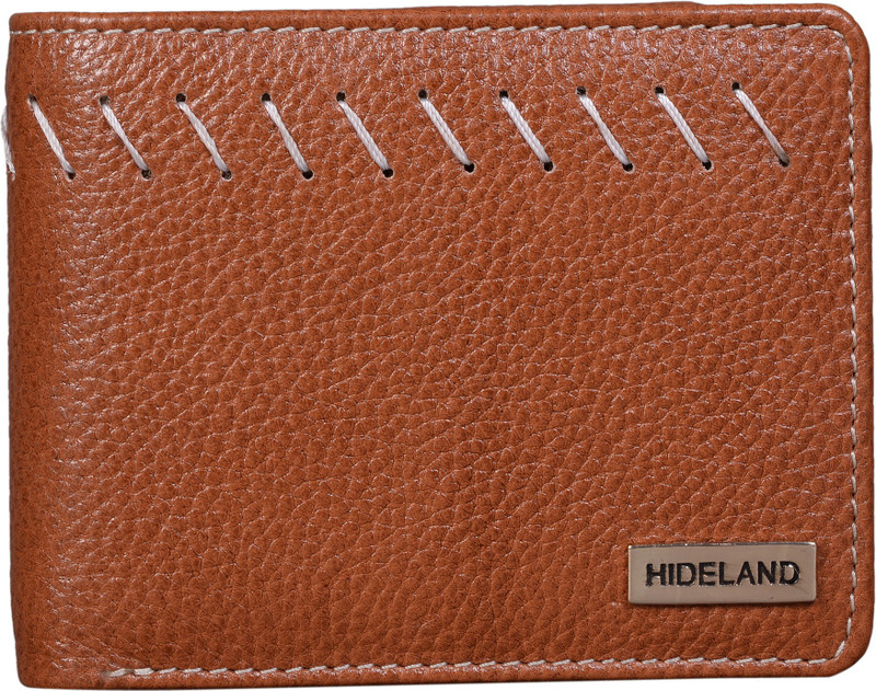 hideland Men Casual Brown Genuine Leather Wallet(6 Card Slots)
