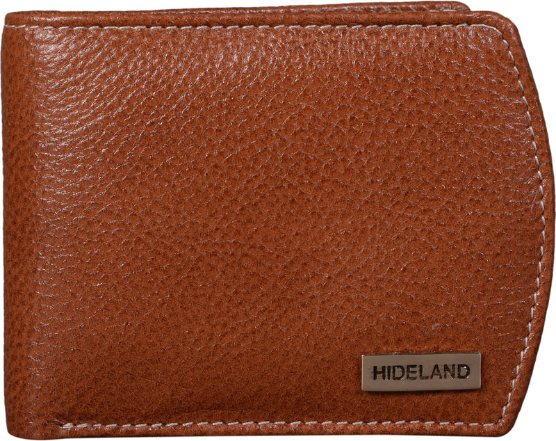 hideland Men Casual Brown Genuine Leather Wallet(9 Card Slots)