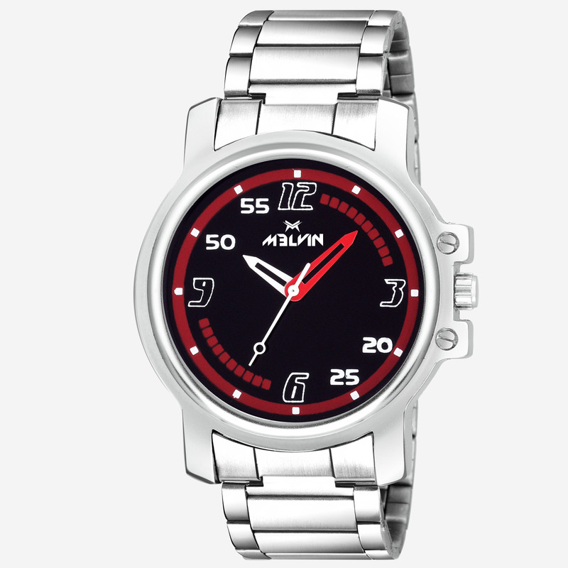 melvin GENT'S ML-GR-001-BLK-CHN Black & Red Dial Analog Watch  - For Boys