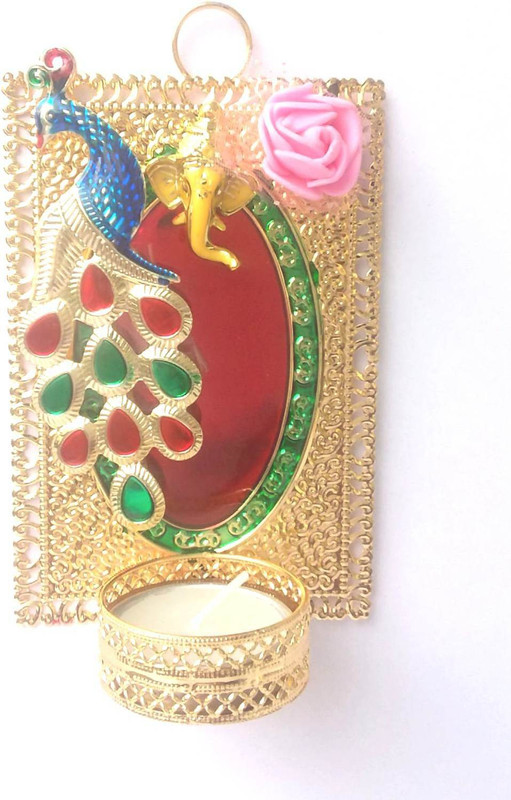 mushti Hanging Ganesha metal wall Tealight Holder Brass 1 - Cup Tealight Holder(Multicolor, Pack of 1)