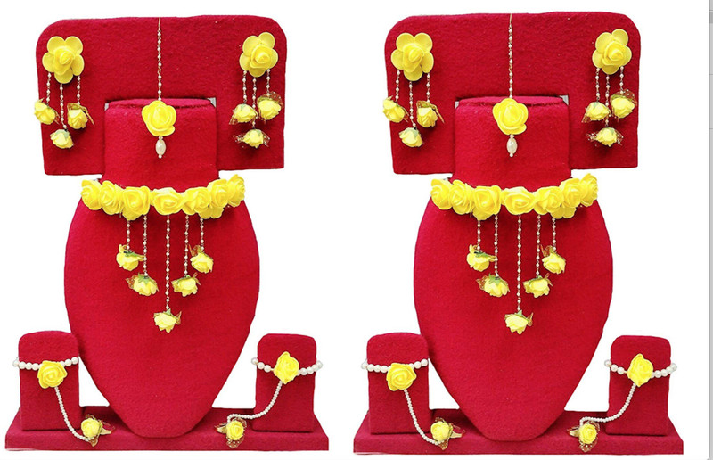 paribhasha Fabric, Paper Jewel Set(Yellow, White)