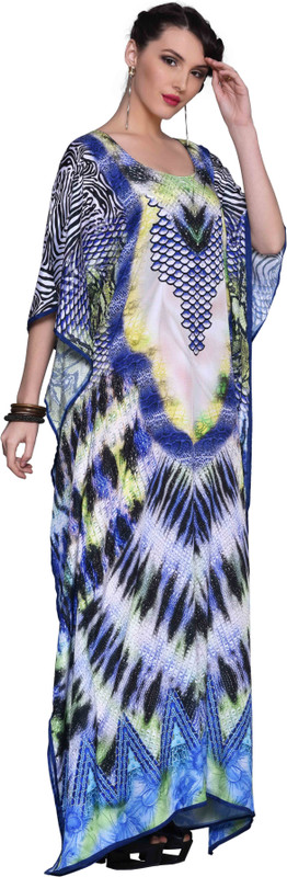 keyana Printed Syn. Silk Crepe Women Kaftan
