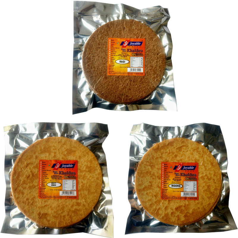 joyable Diet Khakhra (Ragi, Moong, Multi Grain) - Pack of 6, 180 gms each(Pack of 3, 3 x 360, 1080 g)