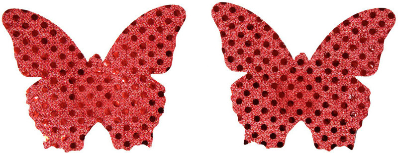 NOIA BUTTERFLY Polyester Peel and Stick Bra Petals(Red Pack of 1)