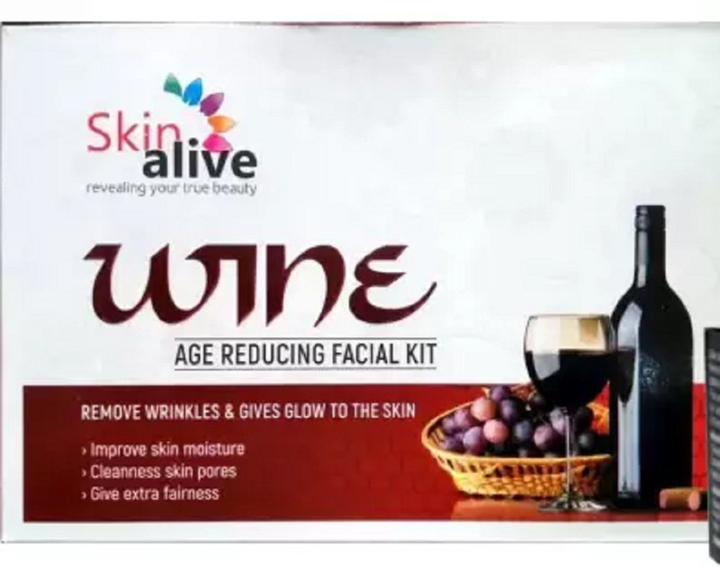 skin alive WIN facial kit Professional Use Age Reducing WINE Facial Kit 75 g(Set of 5)