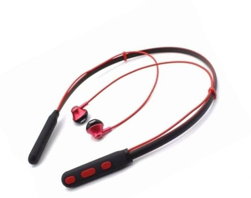 blueseed V21 Wireless Headphone Red Wired Headset with Mic(Red, In the Ear)