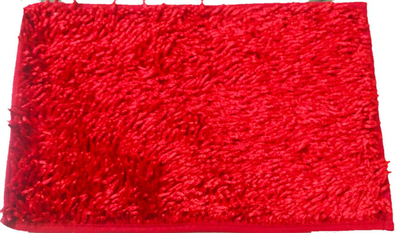 anayansh Velvet, Polyester Door Mat(Red, Small)