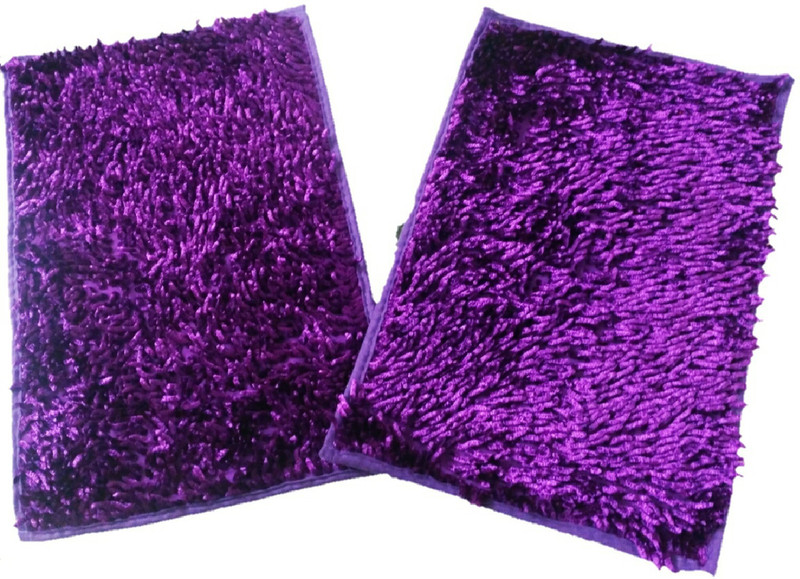 anayansh Velvet, Polyester Door Mat(Purple, Small)