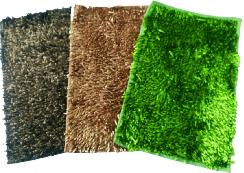 anayansh Velvet, Polyester Door Mat(Green, Brown, Small)