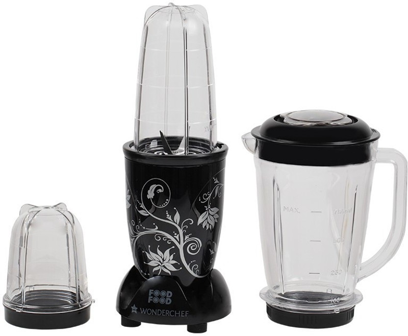 Wonderchef Nutriblend Compact Mixer Grinder Nutriblend Black 400 W Compact Blender Grinder 400 Juicer Mixer Grinder(Black, 3 Jars)
