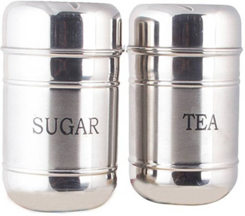 sakoraware  - 500 ml Steel Tea Coffee & Sugar Container(Pack of 2, Silver)