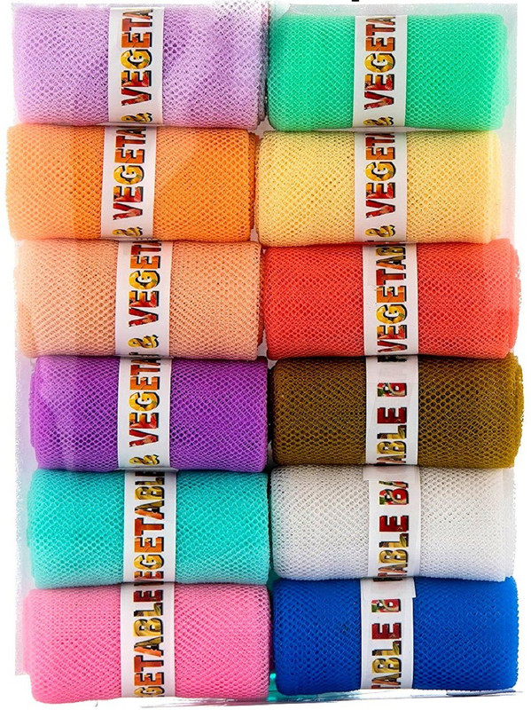 MICASHU (Pack of 12) Multi-Purpose Vegetables Fruits Mesh Fridge Storage Washable Zip Bags. Pack of 12 Grocery Bags(Multicolor)