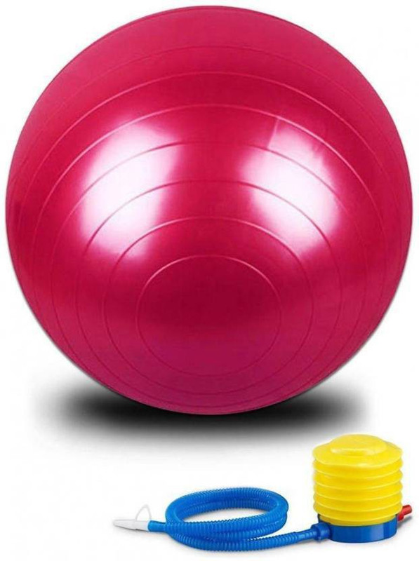 WDS High Quality 75 cm Gym Fitness Aerobics Yoga Ball/Exercise Gym Ball(Red) Gym Ball(With Pump)