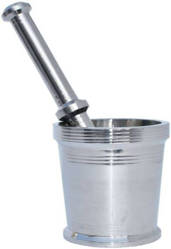 ankara Heavy Mortar And Pestle Set / Khalbatta For Kitchen (Dia: 7.00. H: 6.5 cm) Stainless Steel Masher Stainless Steel Masher