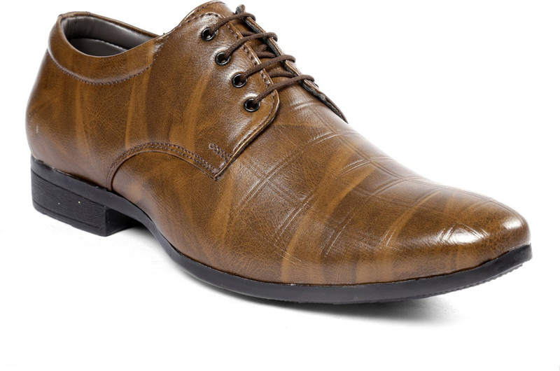kircom Men's Synthetic Leather Formal Shoes, Party Wear, Wedding Wear Corporate Casuals For Men(Tan)