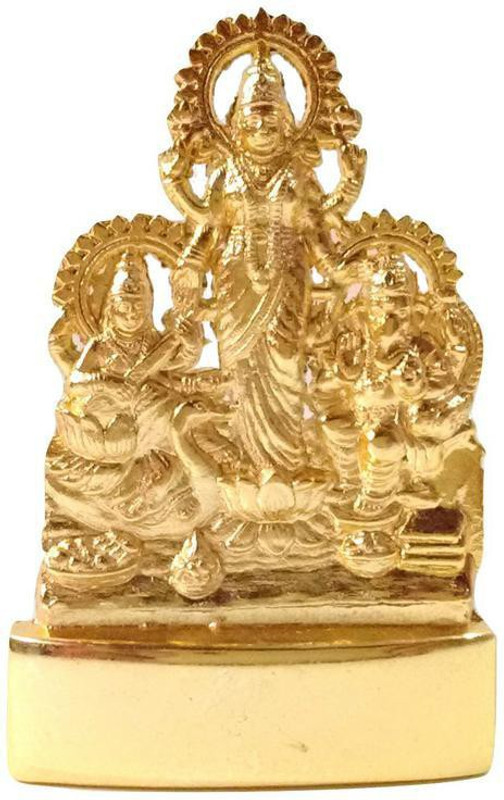 shriramkart Laxmi Ganesh Saraswati Idol/Lakshmi Ganesh Saraswati Statue/Murti 100% Good Quality Idol Decorative Showpiece  -  6.5 cm(Metal Alloy)