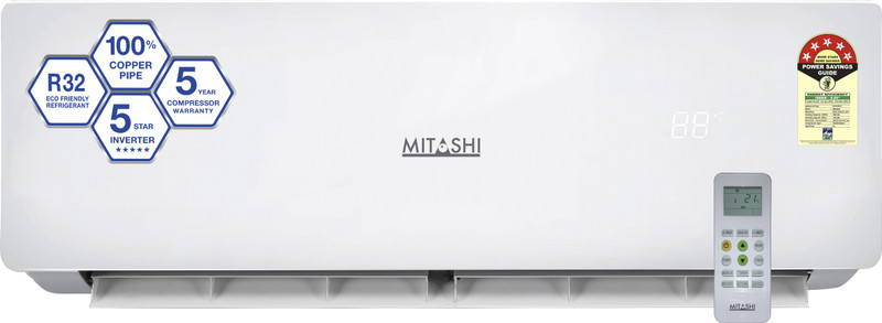 Mitashi 1 Ton 5 Star Split Inverter AC - White(MiSAC105INv35, Copper Condenser) Mitashi 1 Ton 5 Star Split Inverter AC - White(MiSAC105INv35, Copper Condenser)